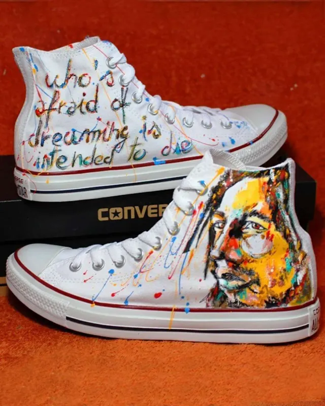 Converse All Star Bob Marley sneakers dipinte a mano