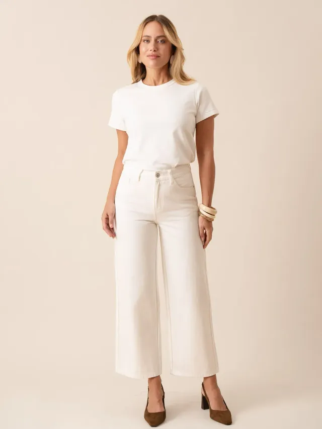 Oraije Colombe Jeans Wide Donna Bianchi Cinturati