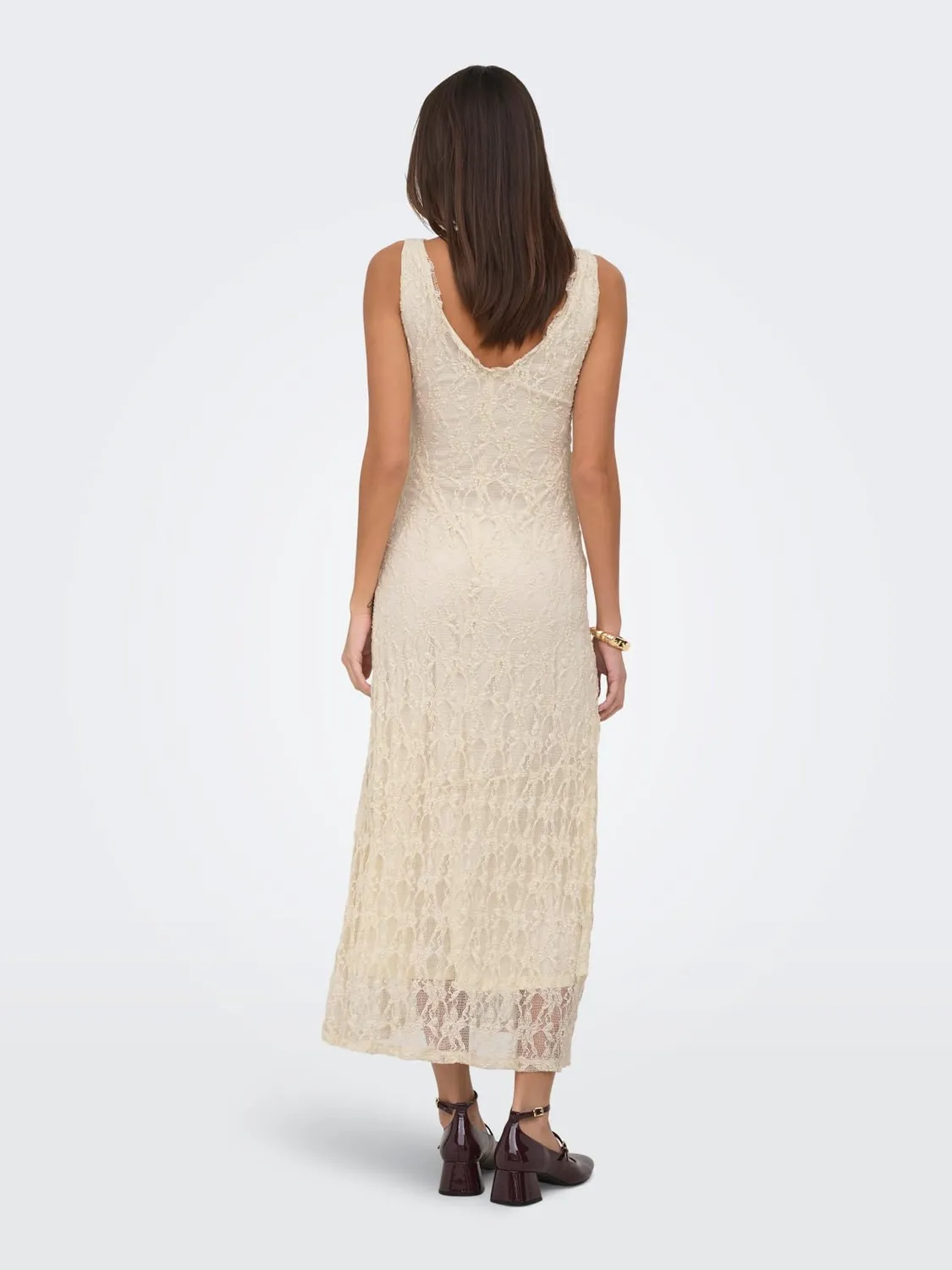 ONLY Onlalbina abito lungo donna L scollo a V