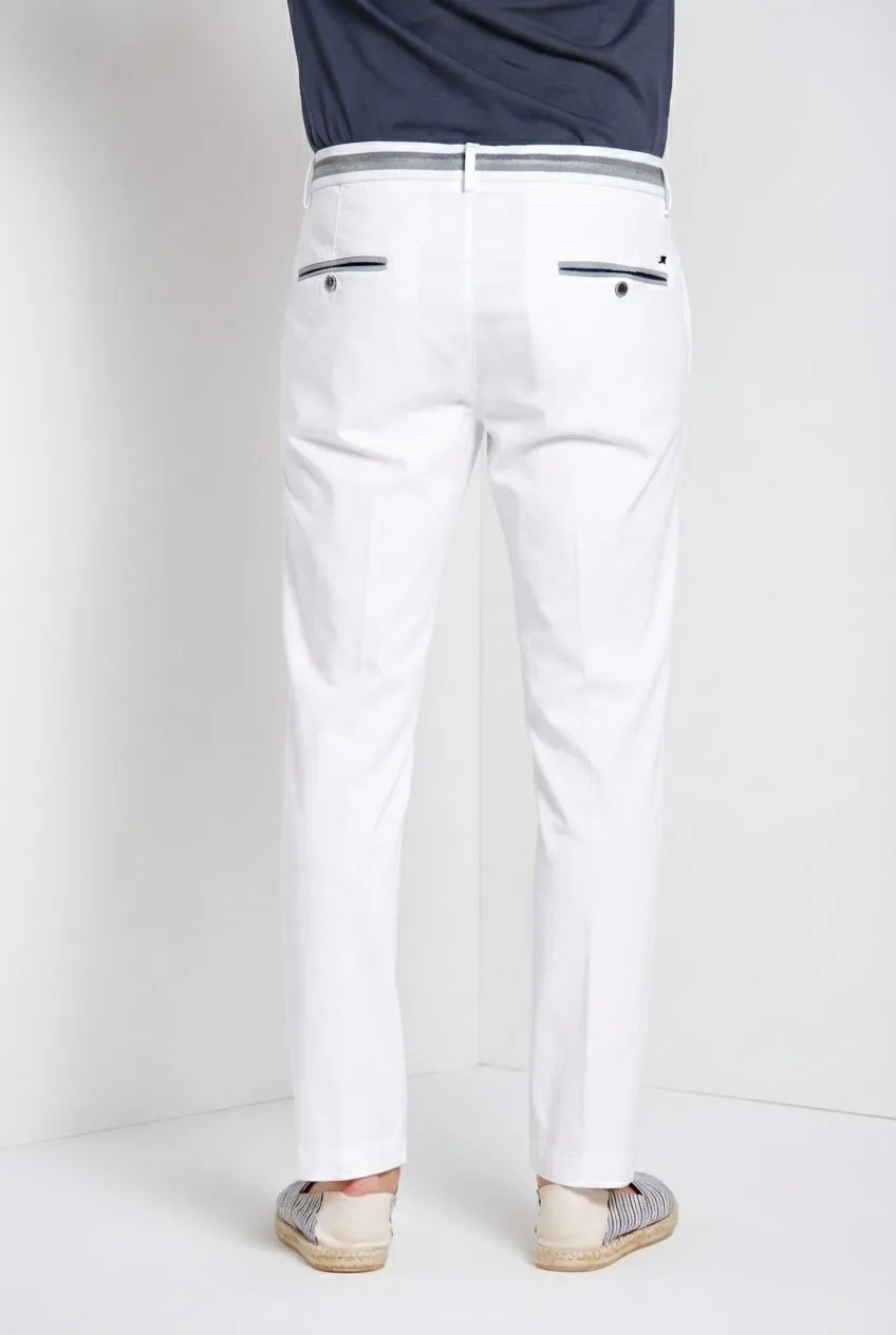 Mason's Torino Elegance chino uomo bianco cotone lyocell