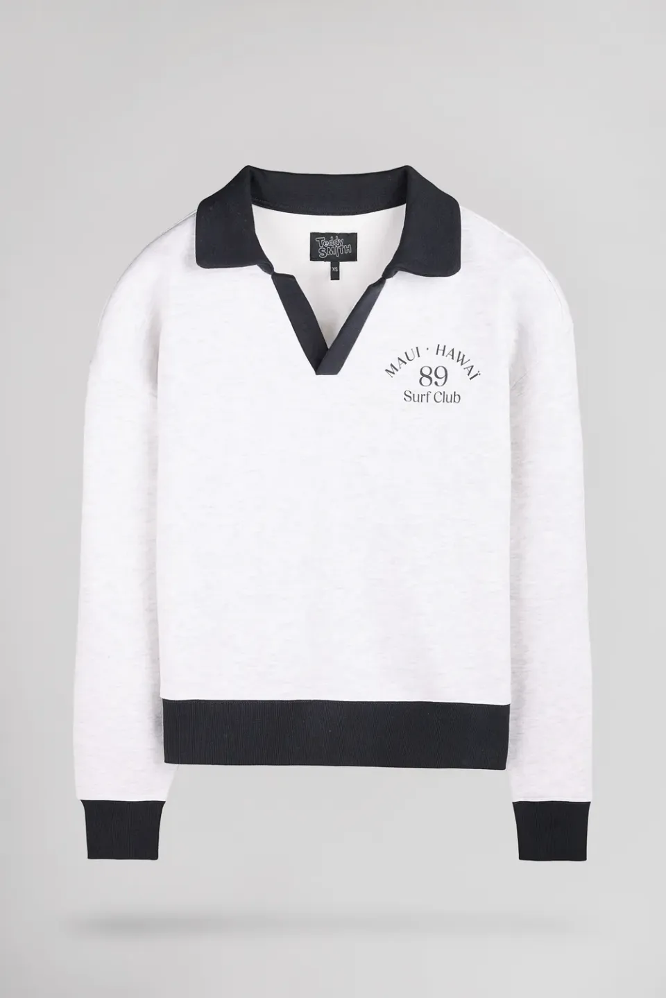 Teddy Smith S-Doll felpa polo donna bianco melange