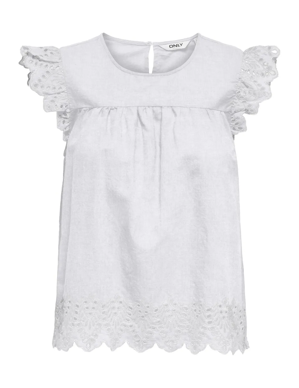 ONLY Onltulum EMB top donna maniche corte ricamato