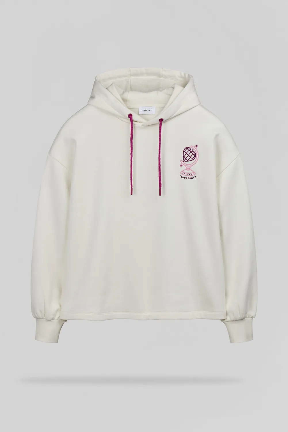 Teddy Smith Juliette Hood felpa donna middle white