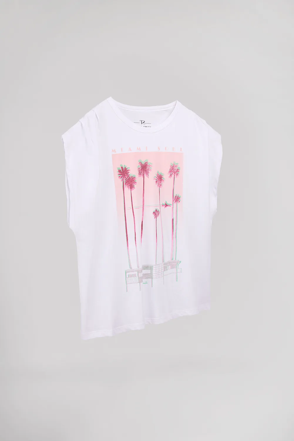 Teddy Smith T-Miami t-shirt donna bianca grafica