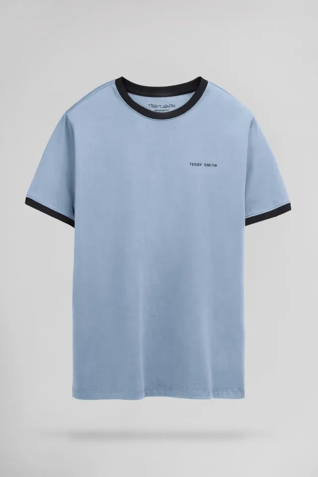 Teddy Smith The-Tee 2 R MC t-shirt uomo Bleu Mineral cotone