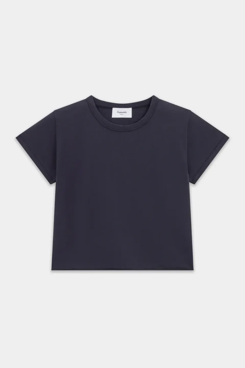 Acquaverde T-shirt cropped Black Stone effetto usato