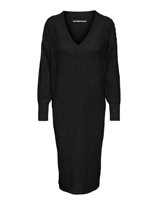ONLY Onlnew abito midi maglia manica lunga coste