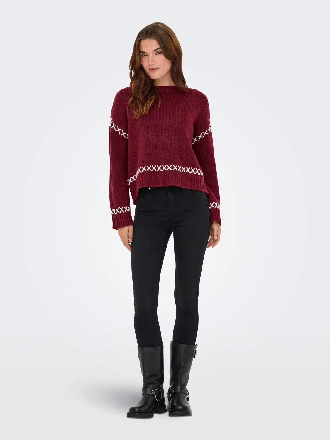 ONLY Onlamanda Life Maglione Donna S Cabernet