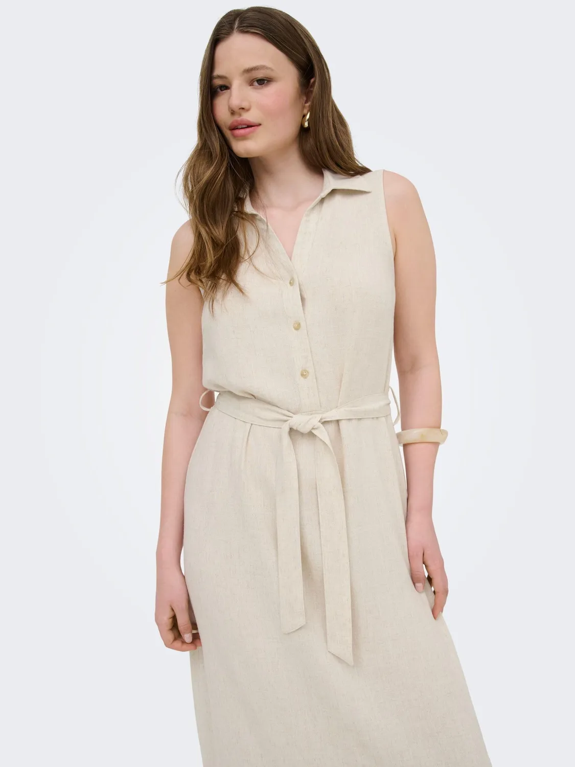 ONLY ONLSiesta vestito lungo lino M scuro