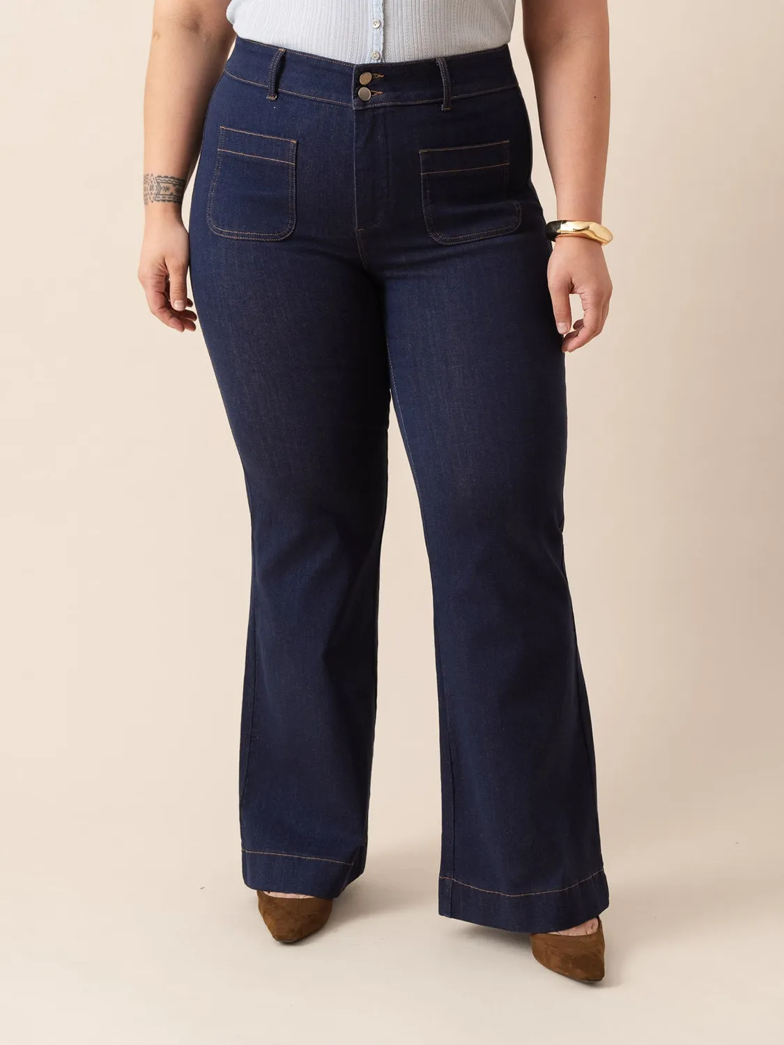 Oraije Elena jeans flare grezzo