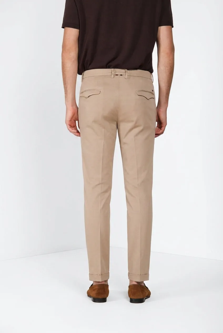 Mason's Torino 1 Pinces Flex chino uomo beige medio slim