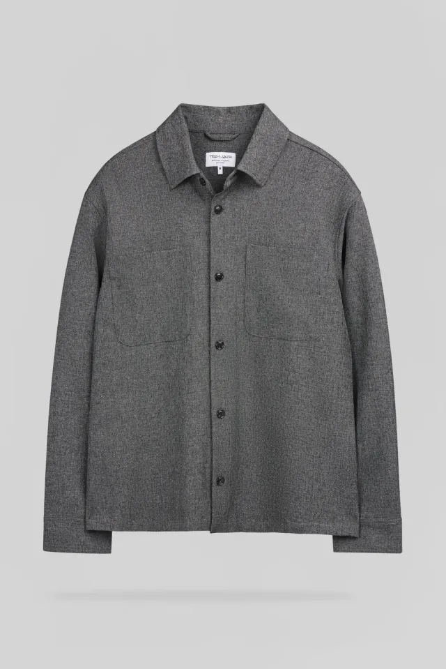 Teddy Smith C-Felix ML camicia uomo grigio regular fit