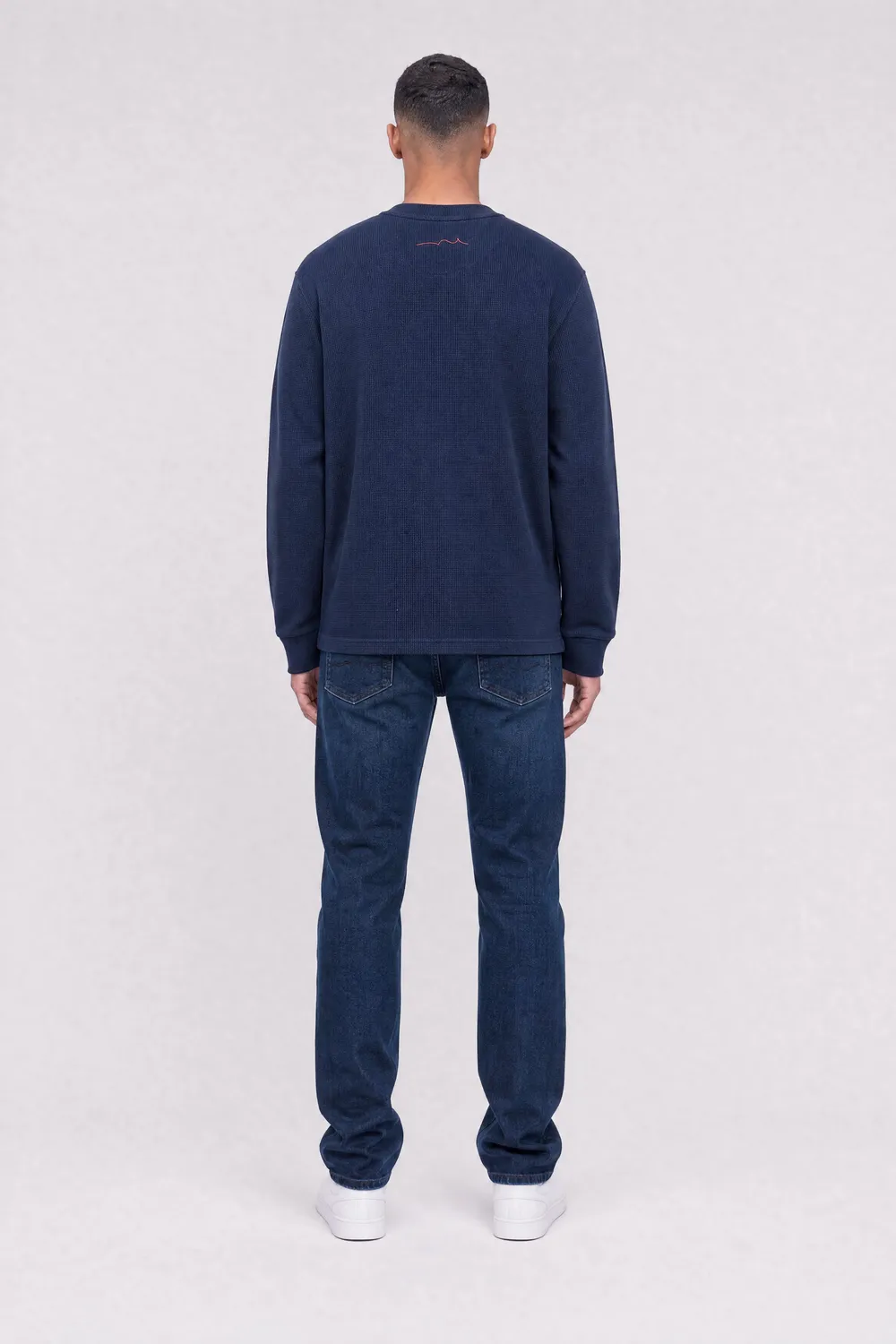Teddy Smith T-Waffle ML maglia maniche lunghe US Navy cotone