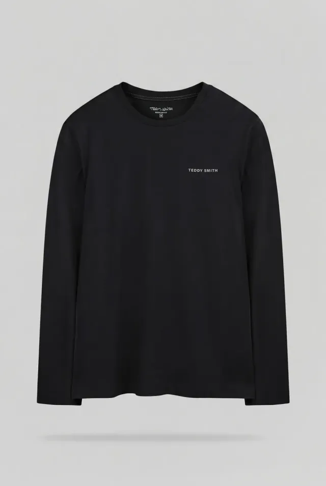 Teddy Smith The Tee 2 ML maglietta maniche lunghe nero cotone