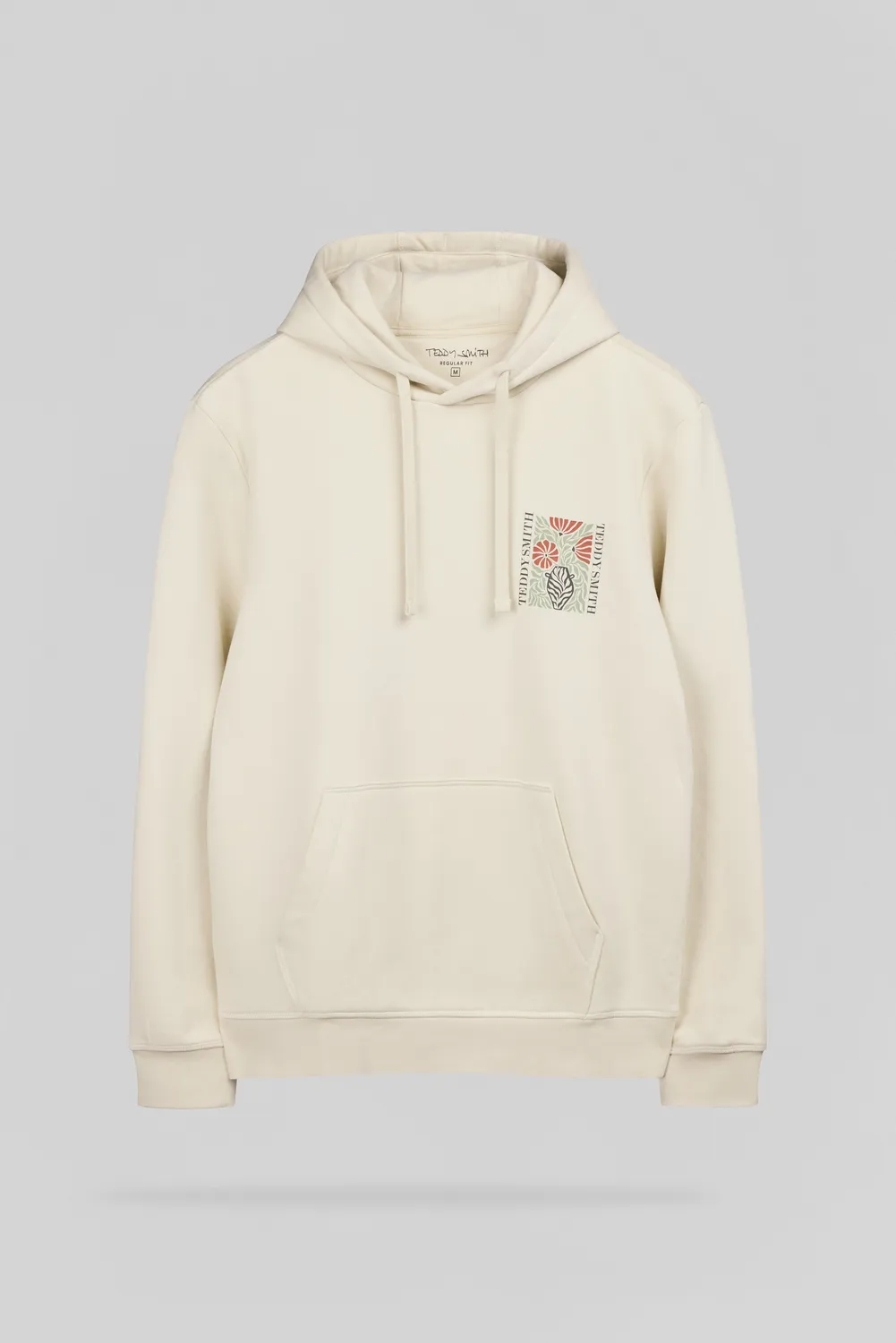 Teddy Smith S-Panorama Hood felpa cappuccio crema garzata