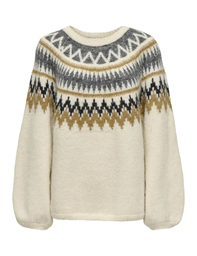 ONLY Onlreykja Maglia Girocollo L Grigio Melange