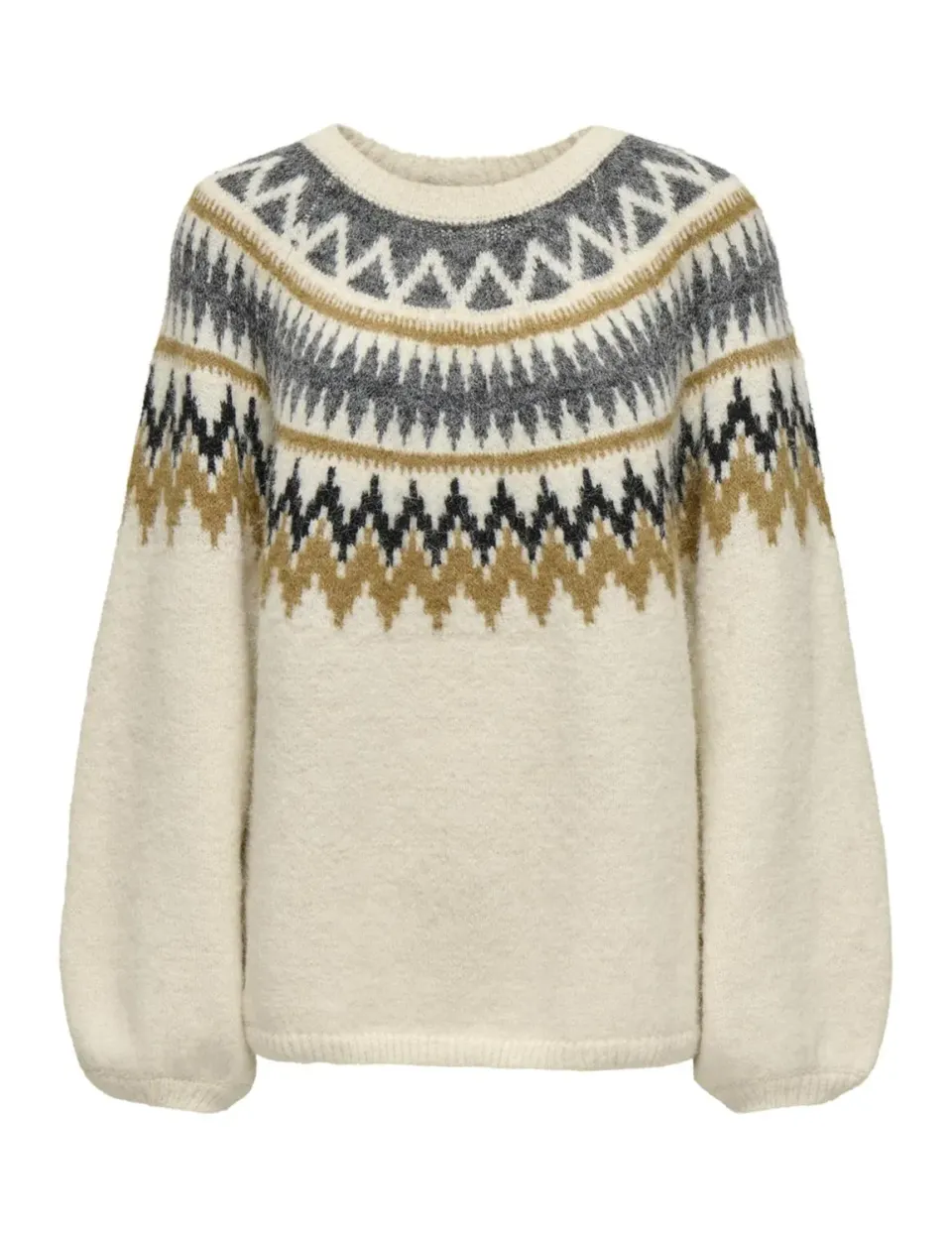 ONLY Onlreykja Maglia Girocollo L Grigio Melange