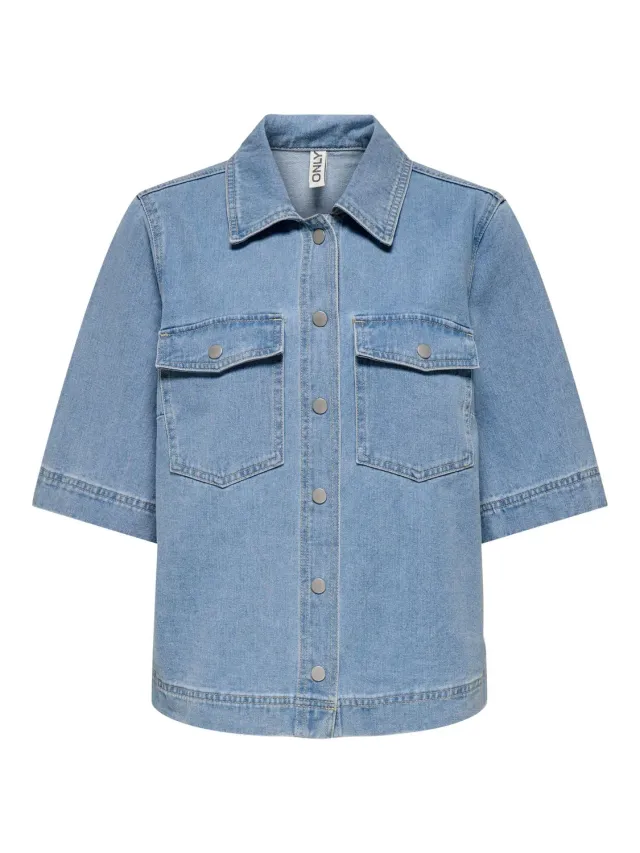 Only Onlbelle camicia denim donna blu denim scuro