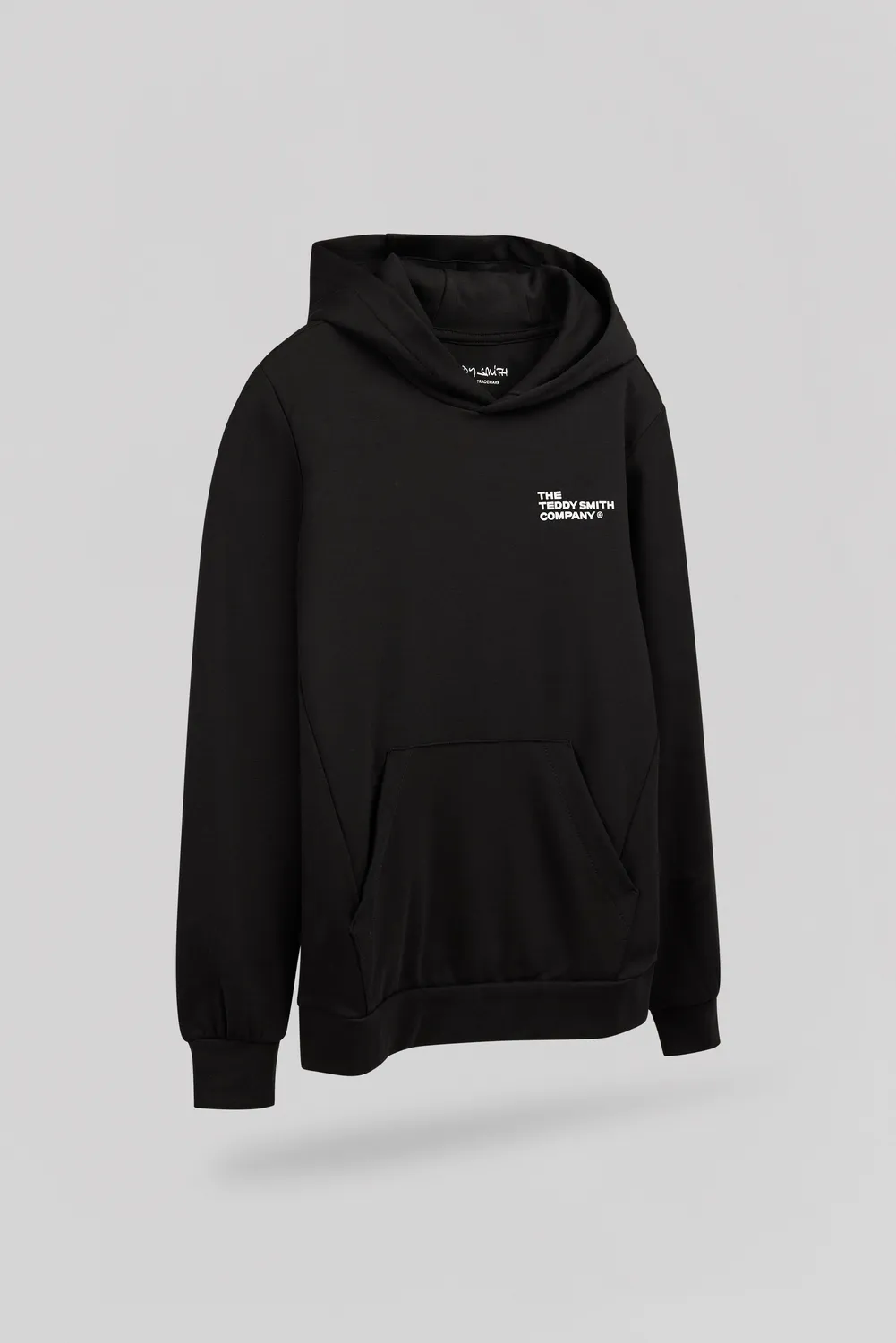 Teddy Smith S-Company Hoody JR felpa cappuccio nero interlock