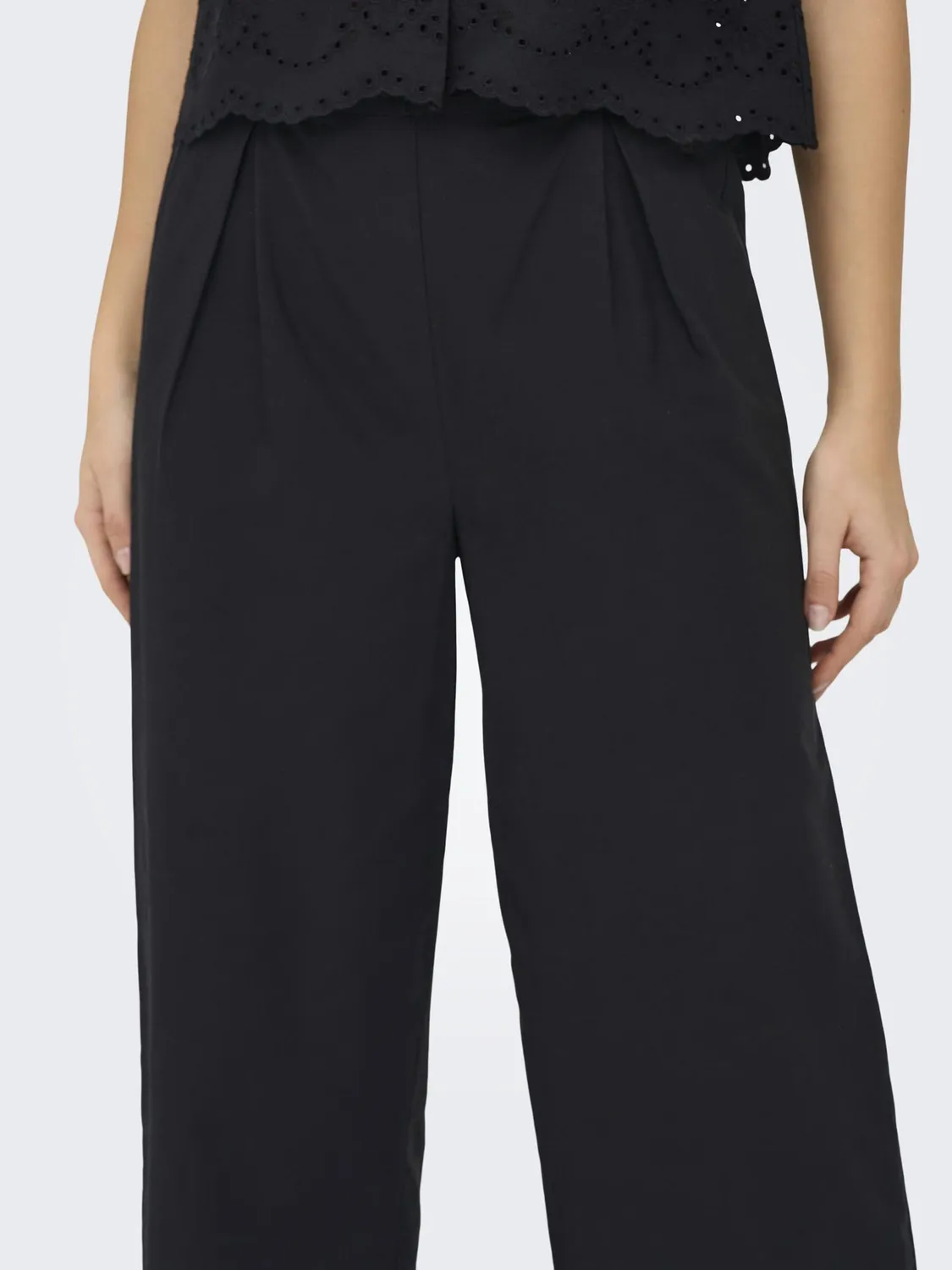 ONLY Onlroxanne HW Culotte Pantaloni Nero vita alta