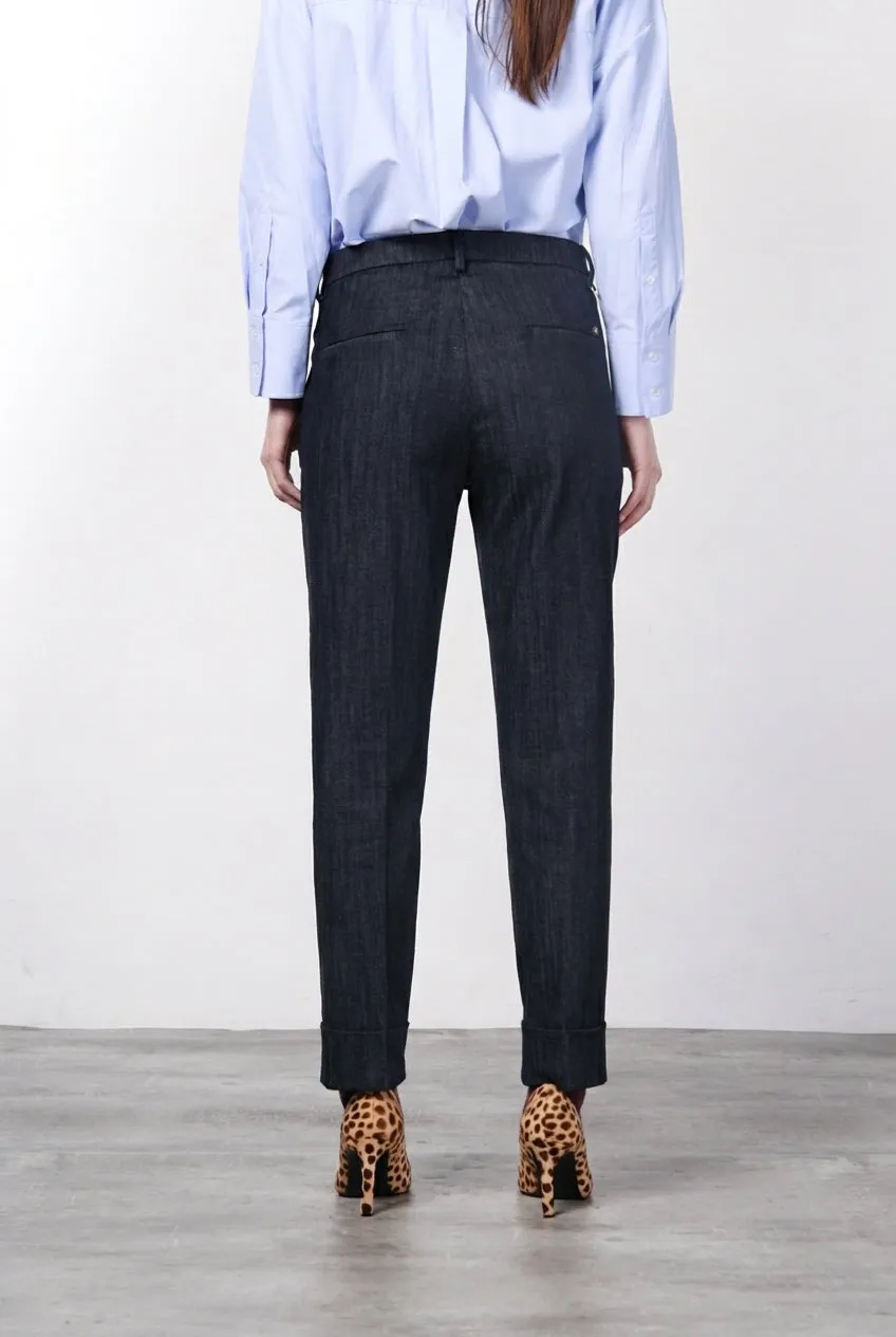 Mason's New York Carrot chino donna denim blu navy