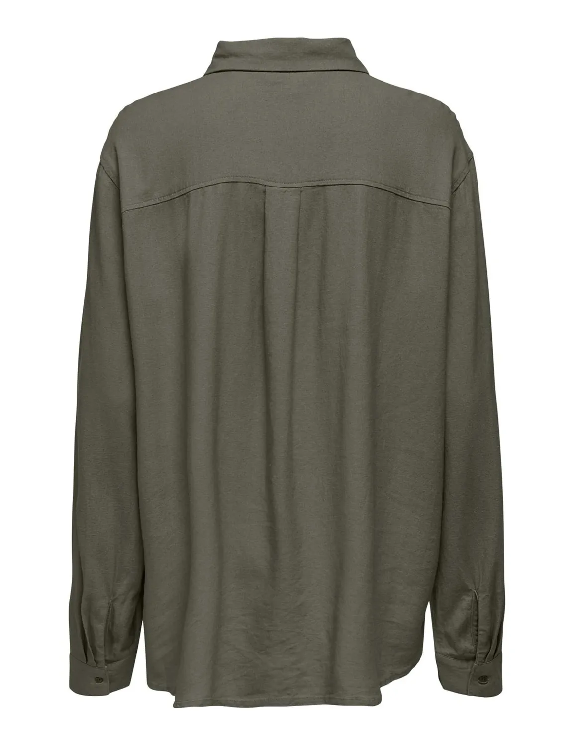 ONLY Onlgoa Lino camicia donna manica lunga verde