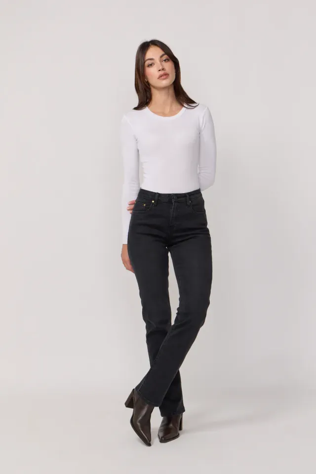 Acquaverde Diamond Black Vintage pantaloni dritti stretch