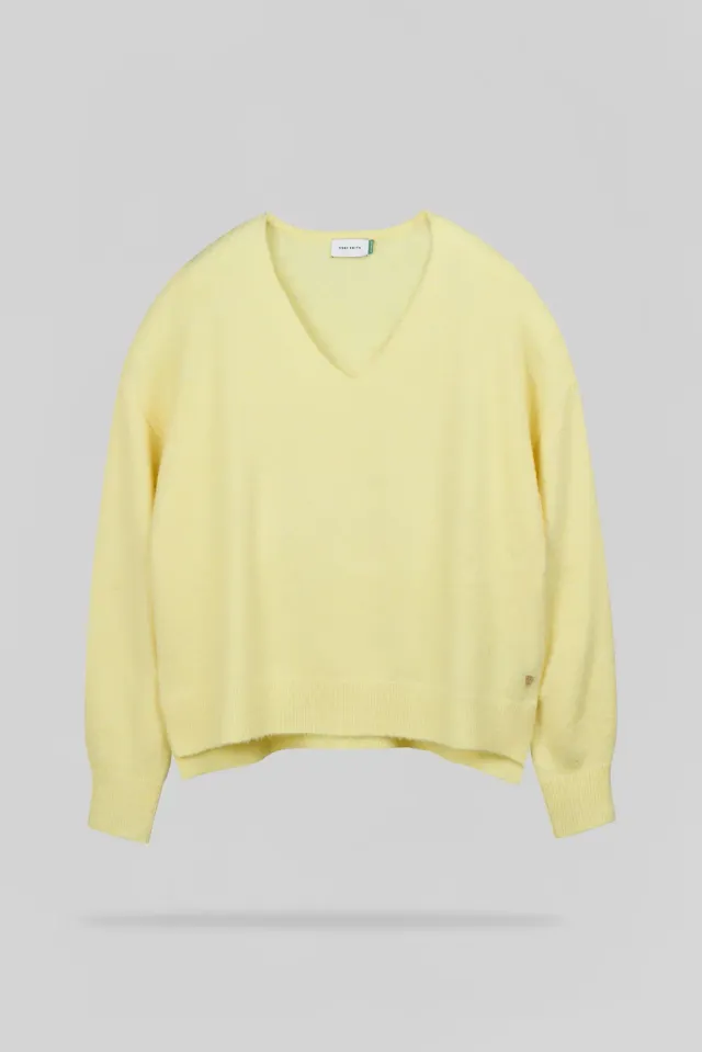 Teddy Smith P-Billie maglione donna giallo scollo V