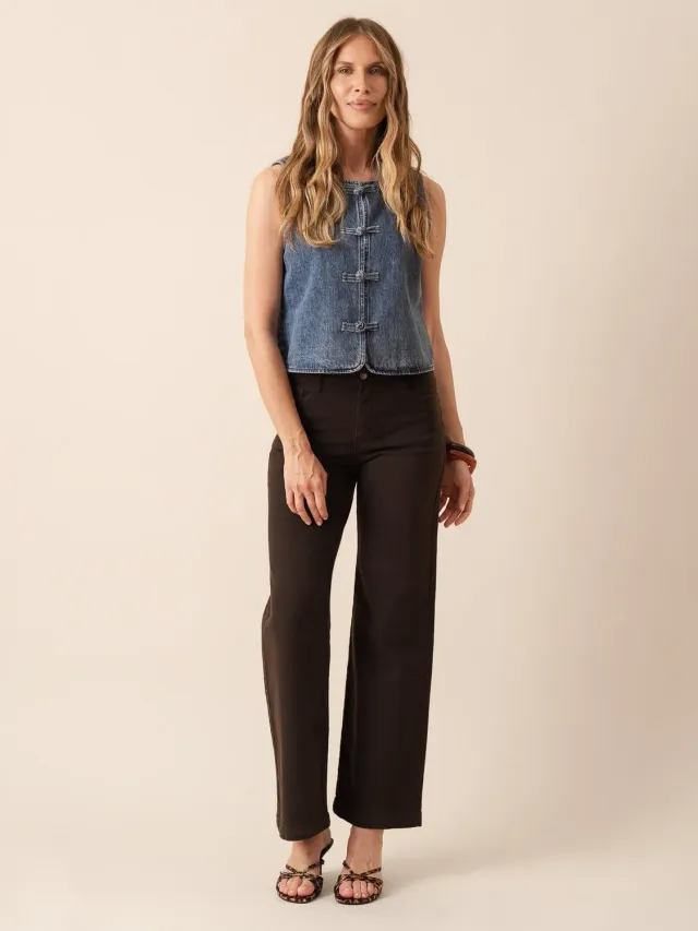 Oraije Mona jeans straight cioccolato cotone