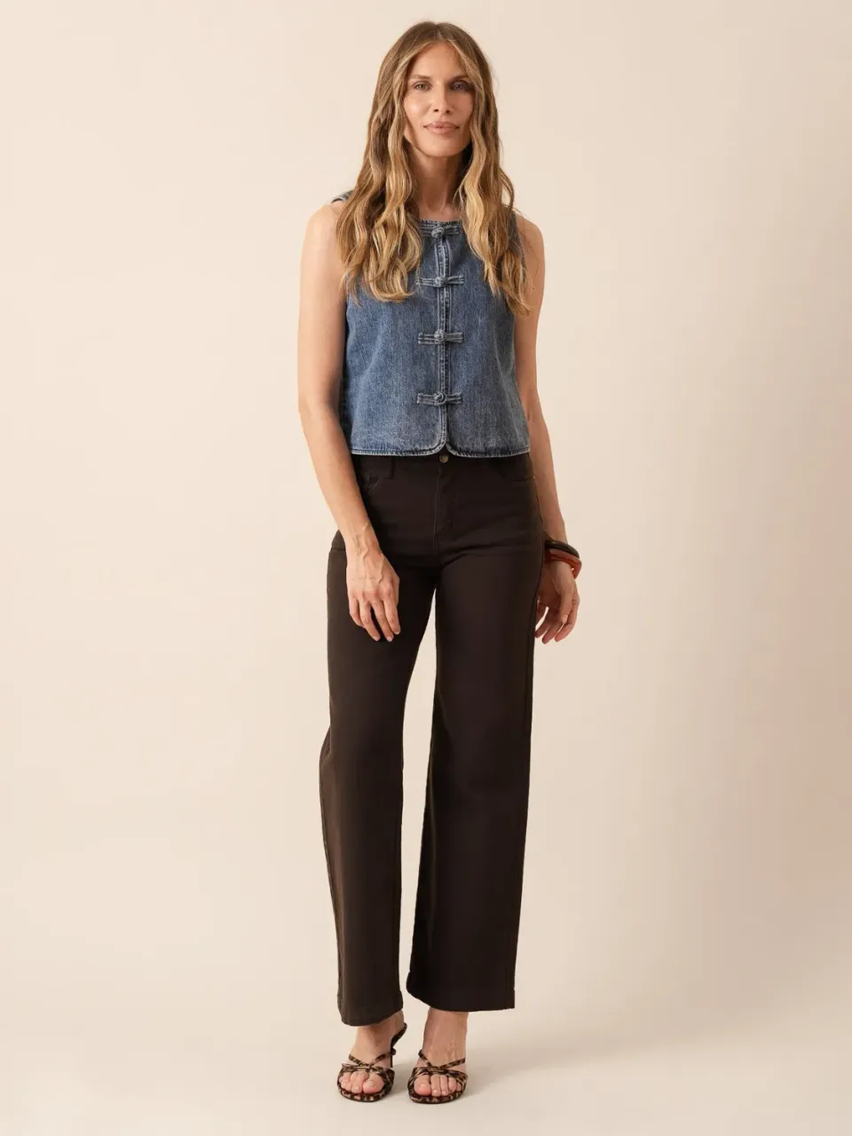 Oraije Mona jeans straight cioccolato cotone