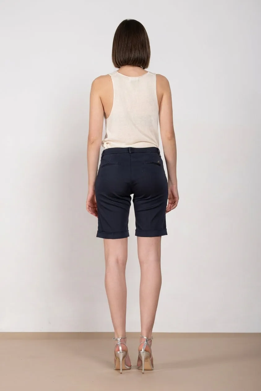 Mason's New York bermuda chino donna blu notte slim