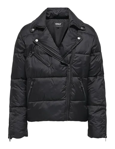 ONLY Onlvanilla Biker Giacca Imbottita Donna L Nera
