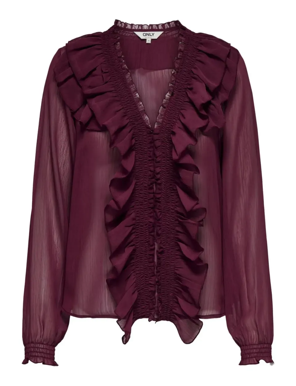 ONLY Onlanina Top Donna volant scollo a V tessuto