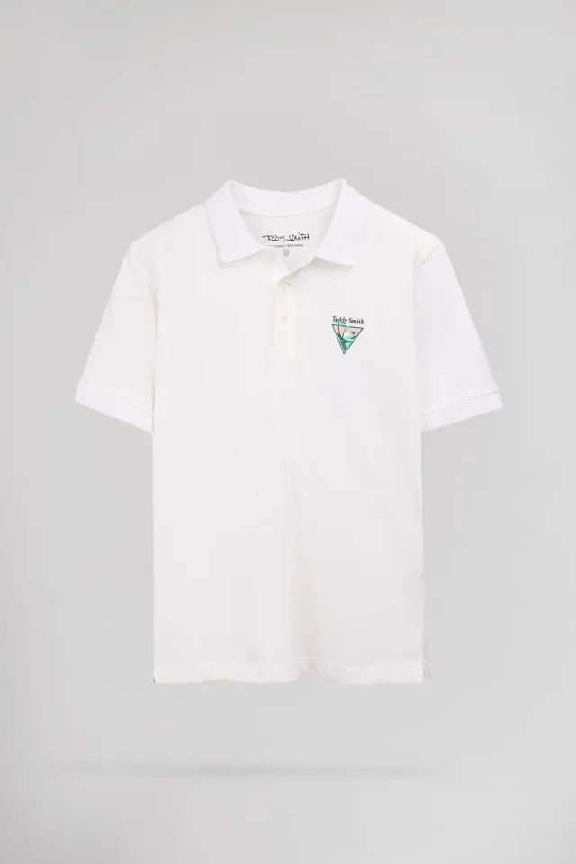 Teddy Smith P-Lary MC Polo Ragazzo Bianco Cotone
