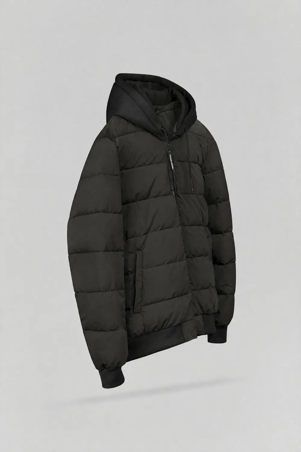 Teddy Smith B-East piumino con cappuccio nero impermeabile