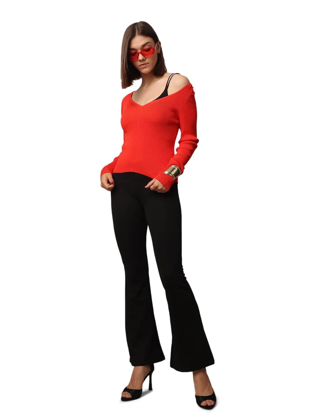 ONLY Onlfever Stretch Flaired pantaloni 27W/32L neri