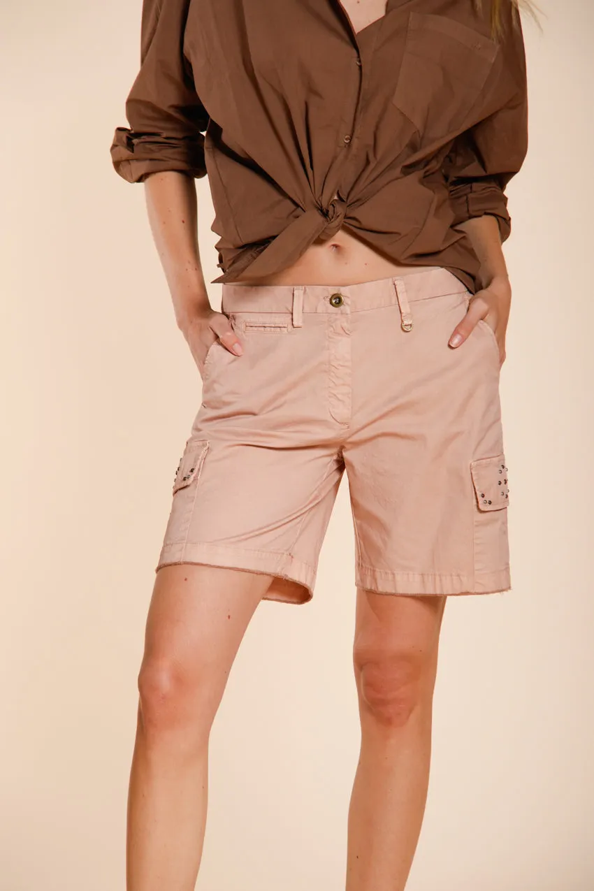 Mason's Chile bermuda cargo donna rosa twill stretch slim