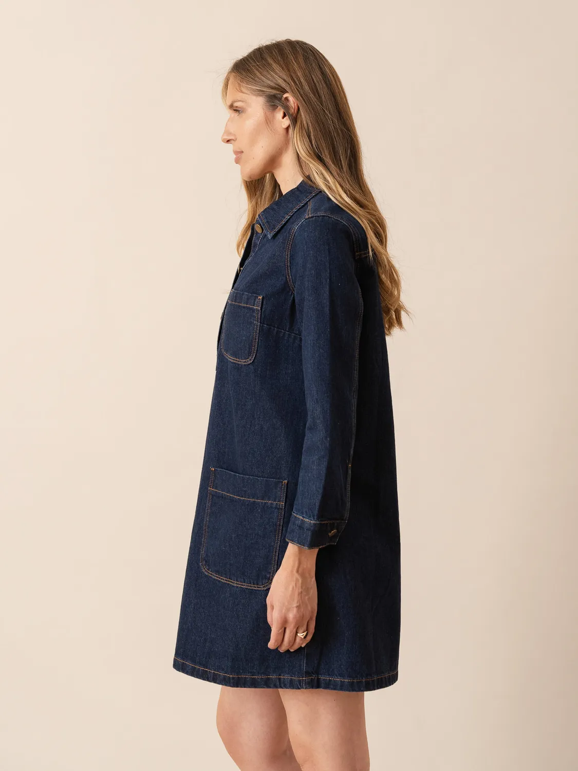 Oraije Rebecca abito denim grezzo camicia