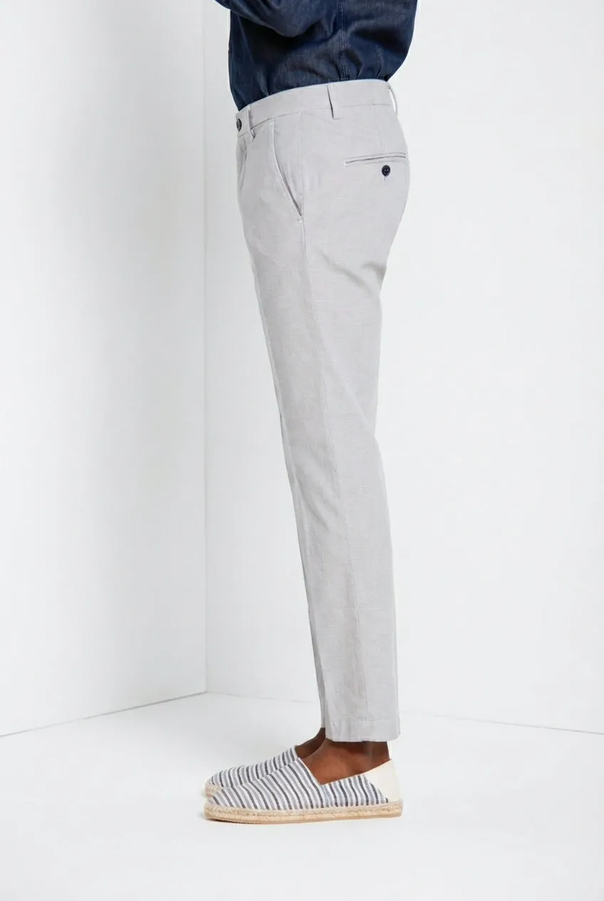 Mason's Torino pantalone chino bianco slim fit pied-de-poule