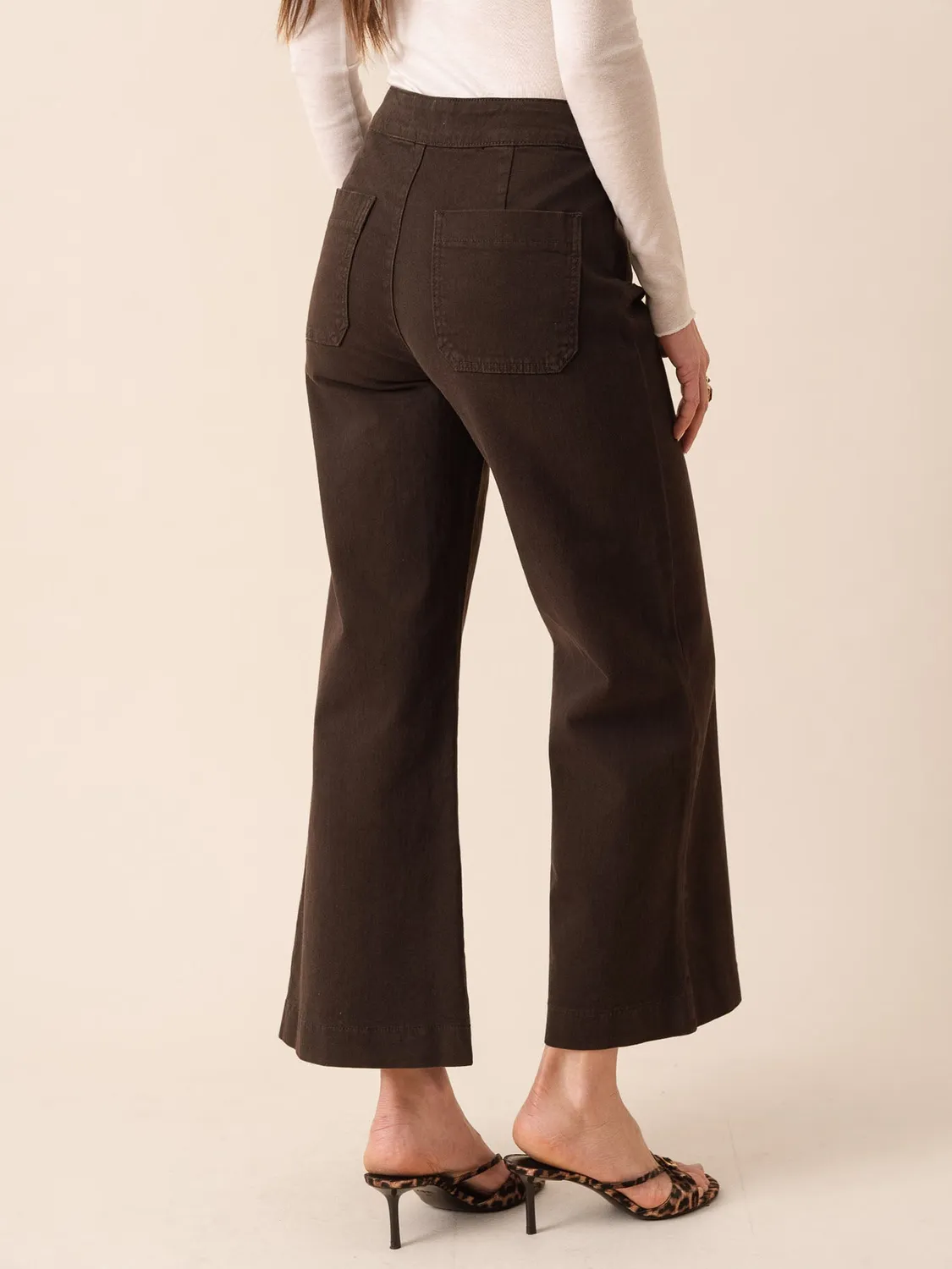 Oraije Victorine jeans wide cioccolato iconico