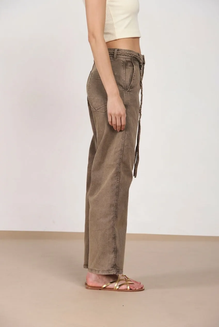 Mason's Valerie pantalone denim balloon donna beige