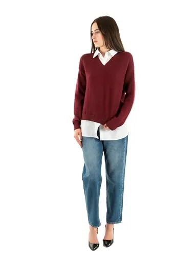 ONLY Onldagmar maglia donna colletto maglieria Cabernet