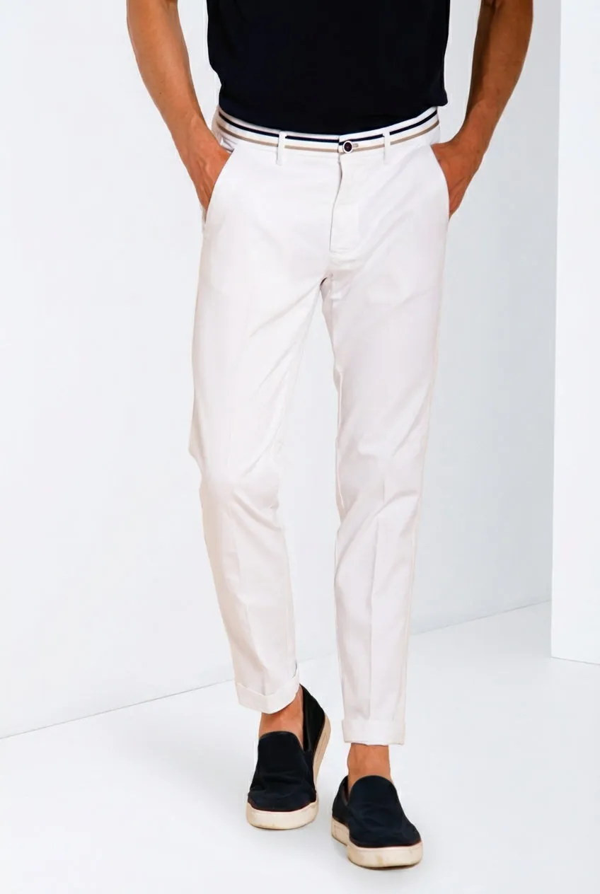 Mason's Torino Summer pantalone chino uomo bianco slim fit