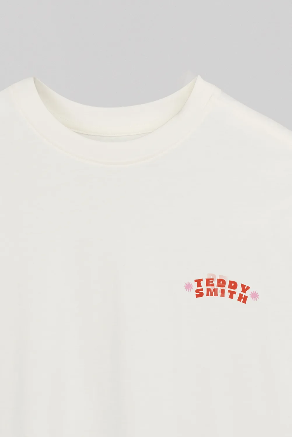 Teddy Smith T-Bird MC JR Middle White t-shirt bambina cotone