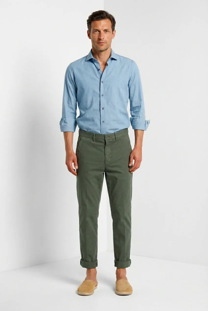 Mason's Boston Chinos Chino Uomo Verde Cotone Relaxed
