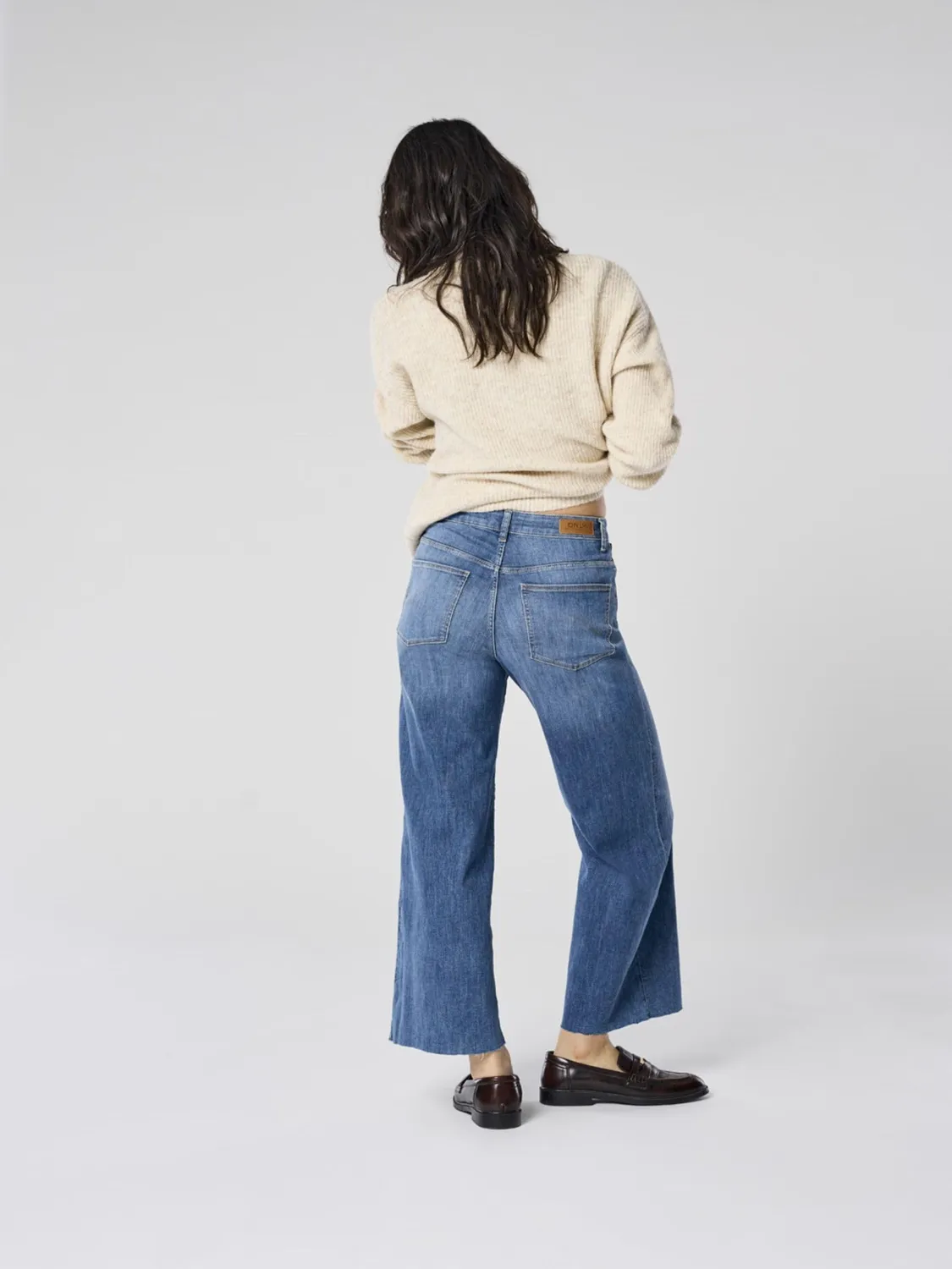 ONLY Onlann-Madison vita alta jeans cropped XS 32L