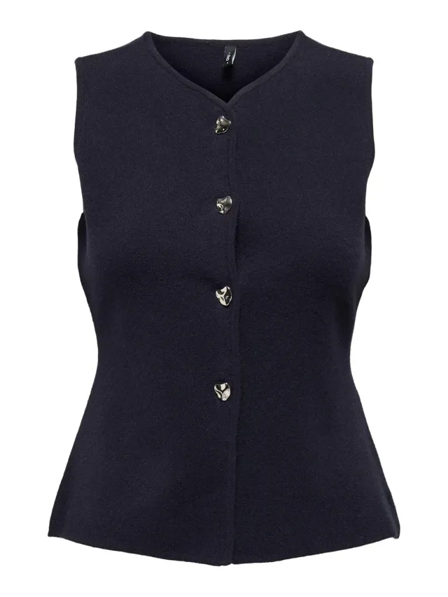 Only Onlibi Button SL Vest CC Knt gilet donna L cielo notturno