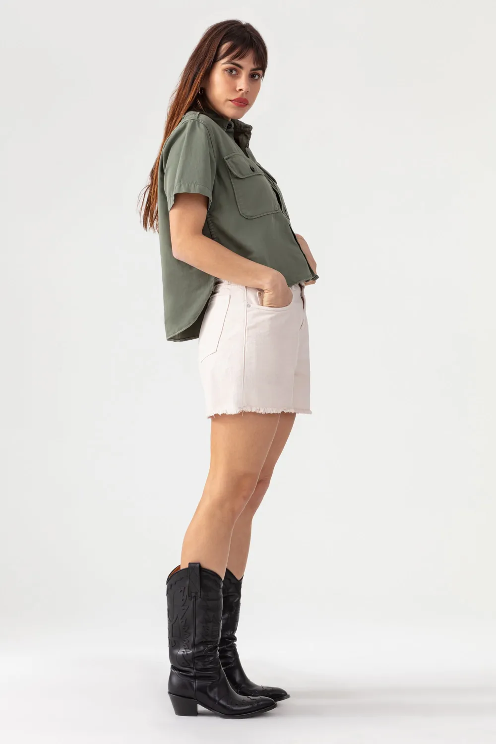 acquaverde Linny shorts Natural vita alta