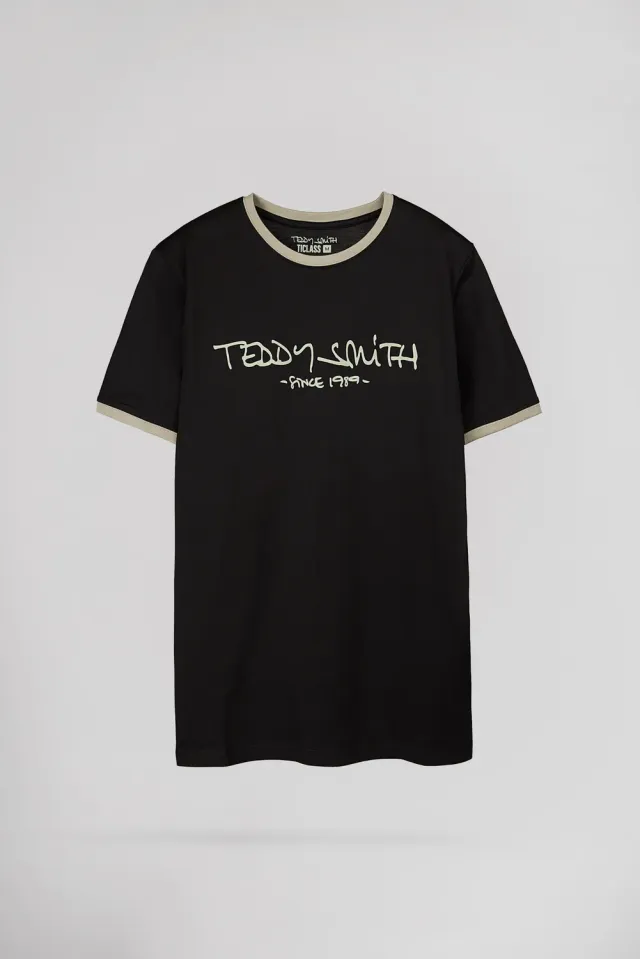 Teddy Smith Ticlass MC T-shirt uomo nera 100% cotone