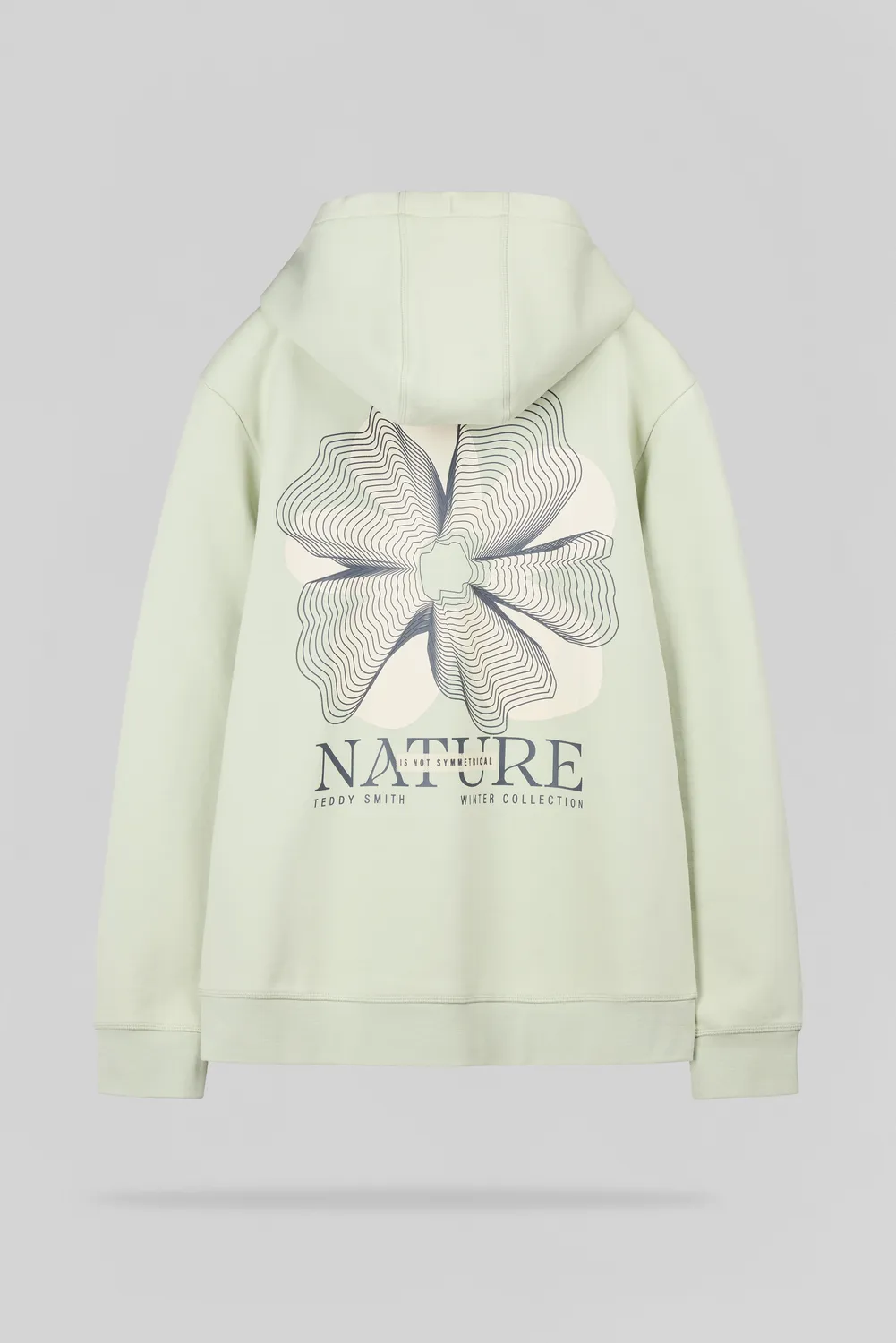 Teddy Smith S-Nature Hoody felpa cappuccio vert nacre